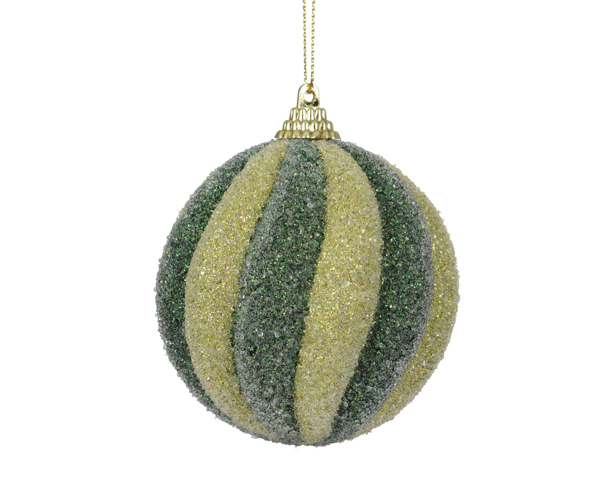kerstbal foam glitter pine green - warm pistachio dennengroen/kleur(en) d.8cm