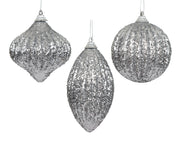 kerstbal foam glitter 3ass zilver d.8cm