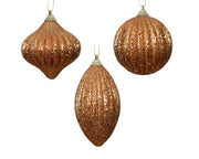 kerstbal foam glitter 3ass brandy d.8cm