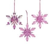 sneeuwvlok polystyreen 3ass paars l.11.5cm x w.2cm x h.13cm