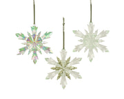 sneeuwvlok polystyreen 3ass licht groen l.11.5cm x w.2cm x h.13cm