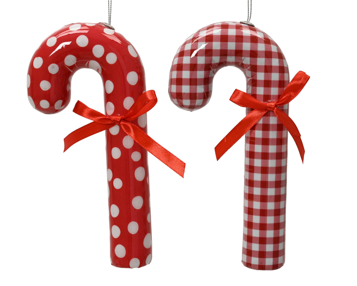snoep op draad polyfoam shiny candy stick 2ass rood/wit l.9.6cm x w.3.7cm x h.20cm