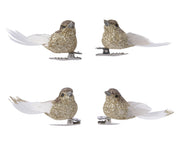 vogel foam glitters feathers op clip goud l.2cm x w.5cm x h.2.5cm