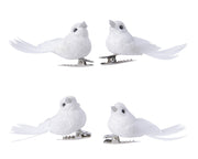 vogel foam glitters feathers op clip wit l.2cm x w.5cm x h.2.5cm