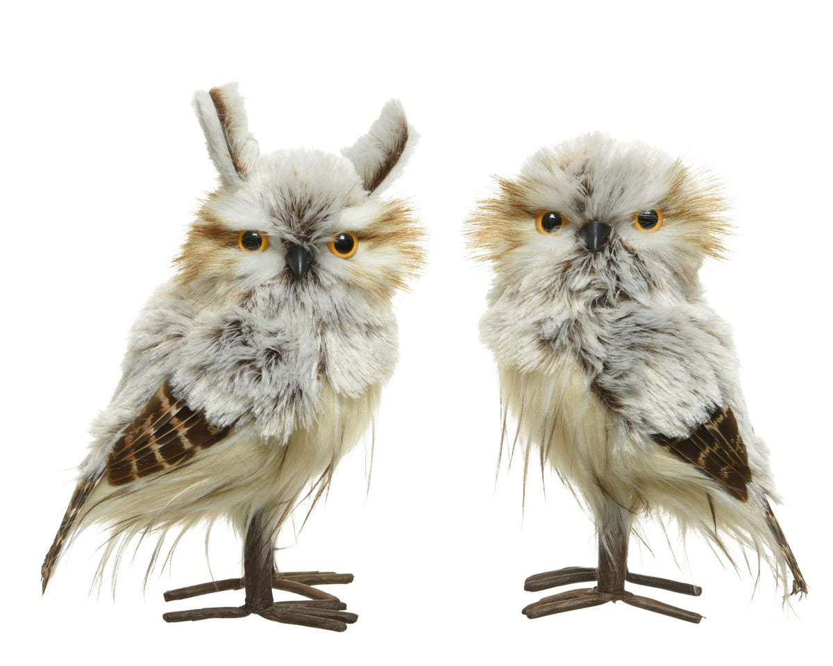 uil polyester feathers 2ass bruin/kleur(en) l.12cm x w.13cm x h.23cm