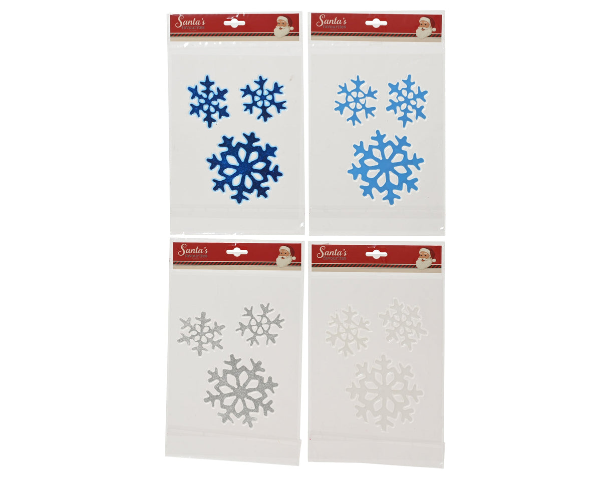 raamdecoratie pvc snowflake 4col ass assortie l.0.2cm x w.20cm x h.25cm
