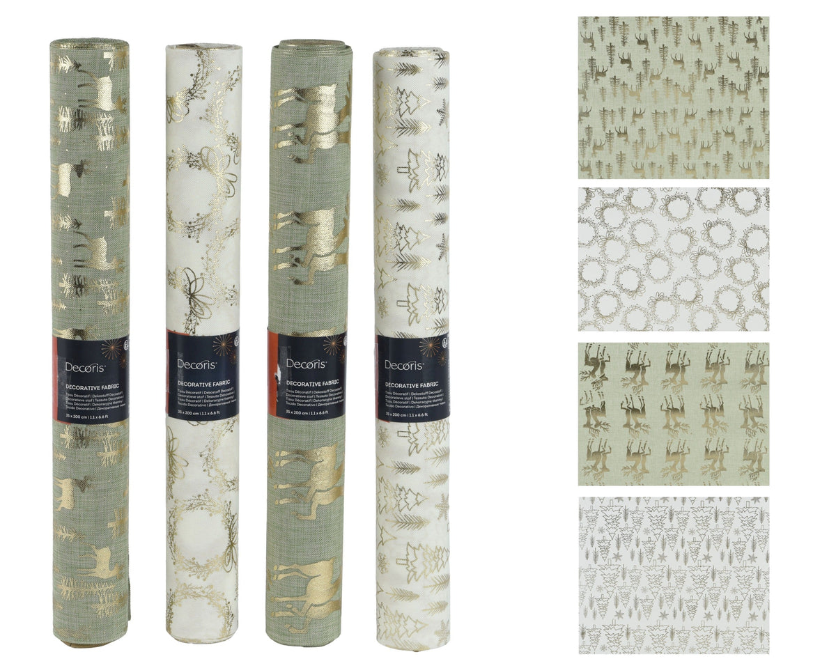 decostof polyester gold print 4ass assortie l.200cm x w.35cm x h.0.1cm