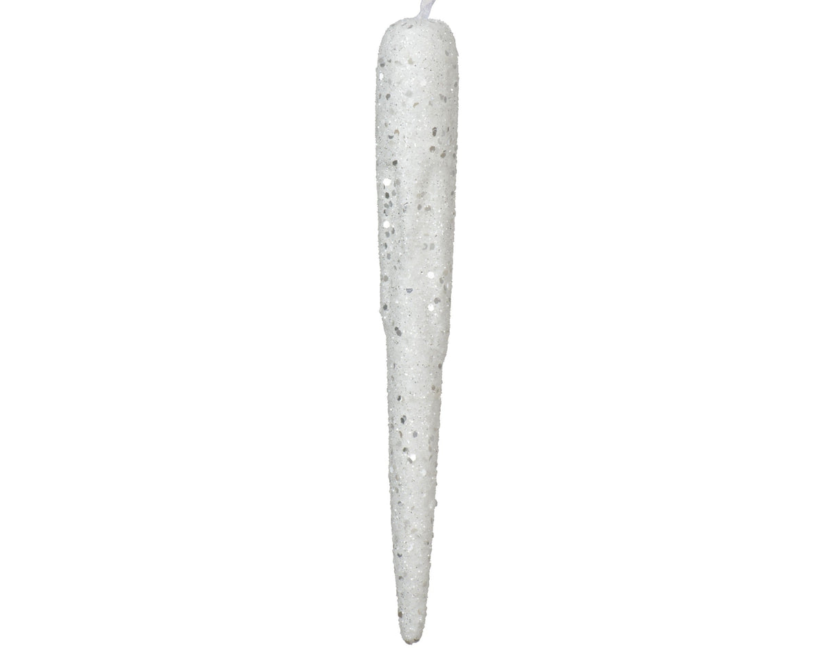 ijspegel polyfoam glitter wit l.24cm x w.3.4cm x h.3.4cm