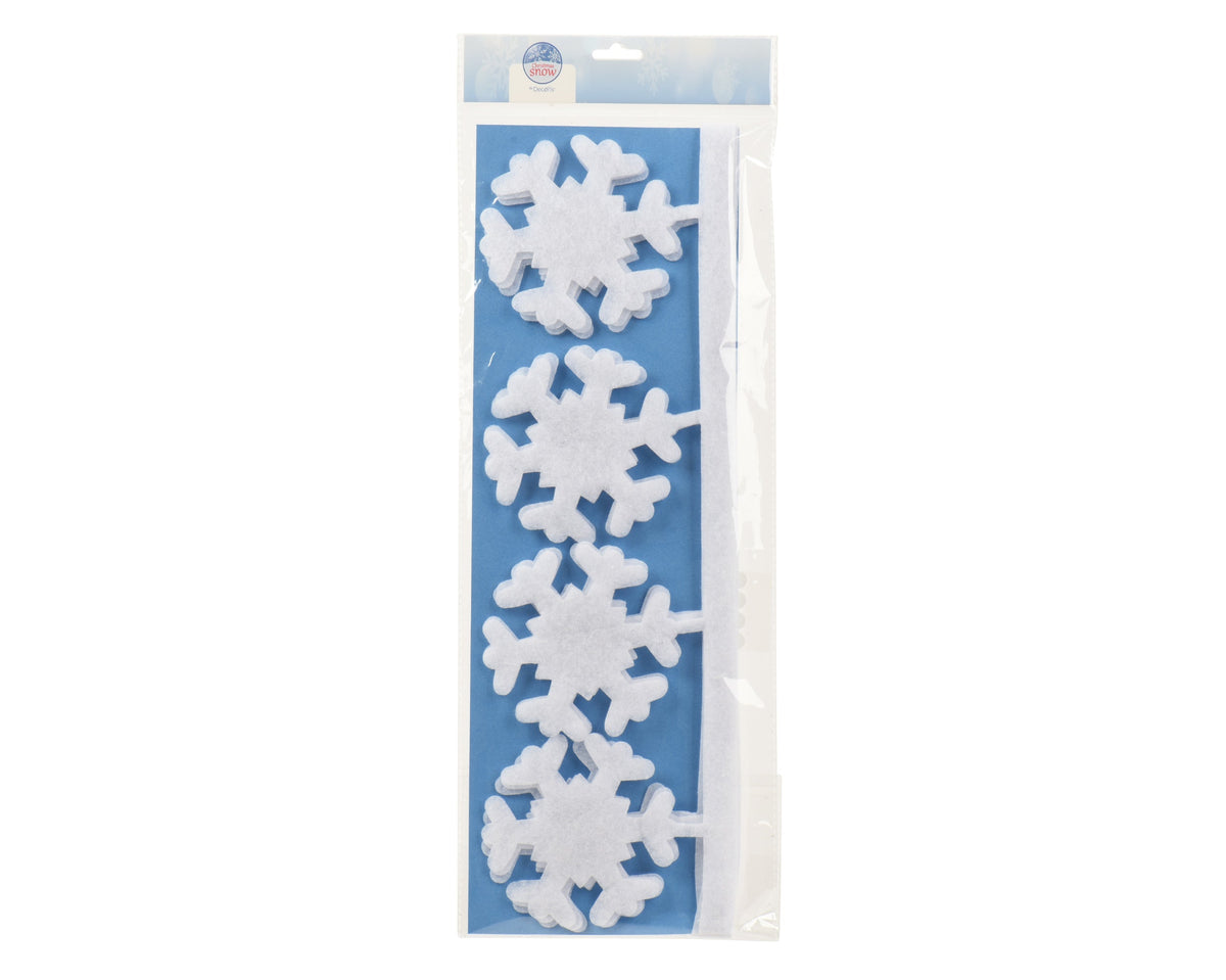 rand polyester snowflake wit d.15.5cm x l.100cm