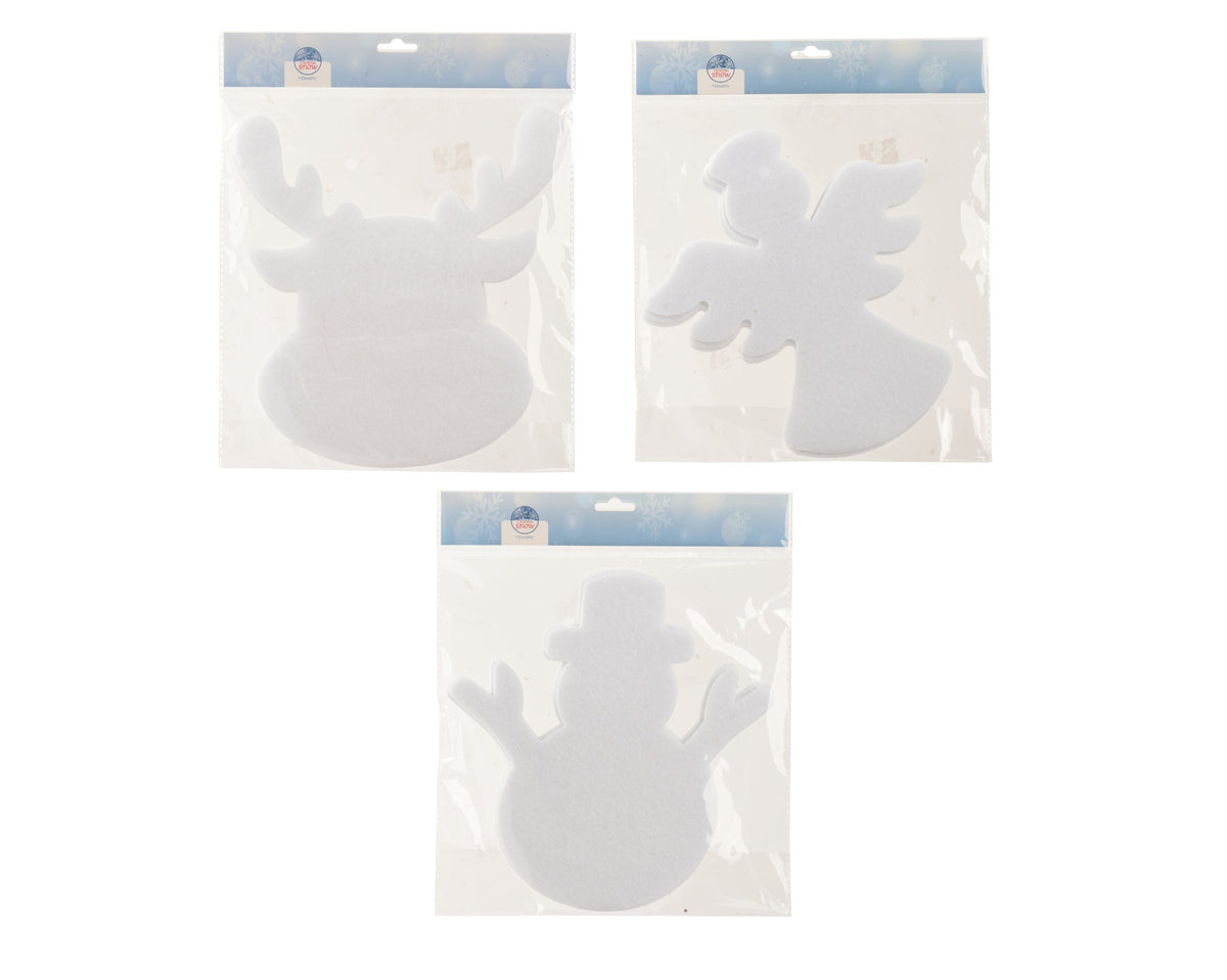 figuur polyester angel, snowman, reindeer 3ass wit d.25cm x h.0.1cm