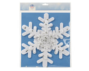 figuur polyester snowflake glitter wit d.28cm x h.0.1cm
