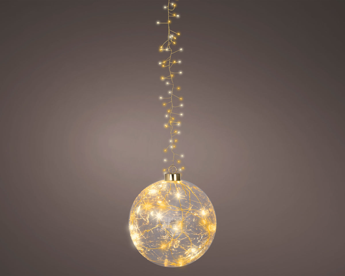 micro led bal flashing effect binnen transparant/warm wit/klassiek warm d.14cm