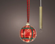 micro led bal steady binnen kerstrood/warm wit d.14cm