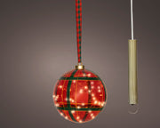micro led bal steady binnen kerstrood/warm wit d.19cm