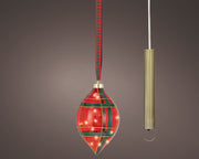 micro led olijf steady binnen kerstrood/warm wit d.12.5cm x h.21cm