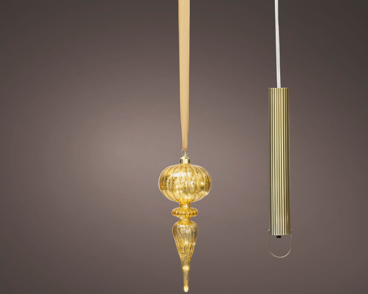 micro led ornament steady binnen goud/warm wit d.10.5cm x h.27cm