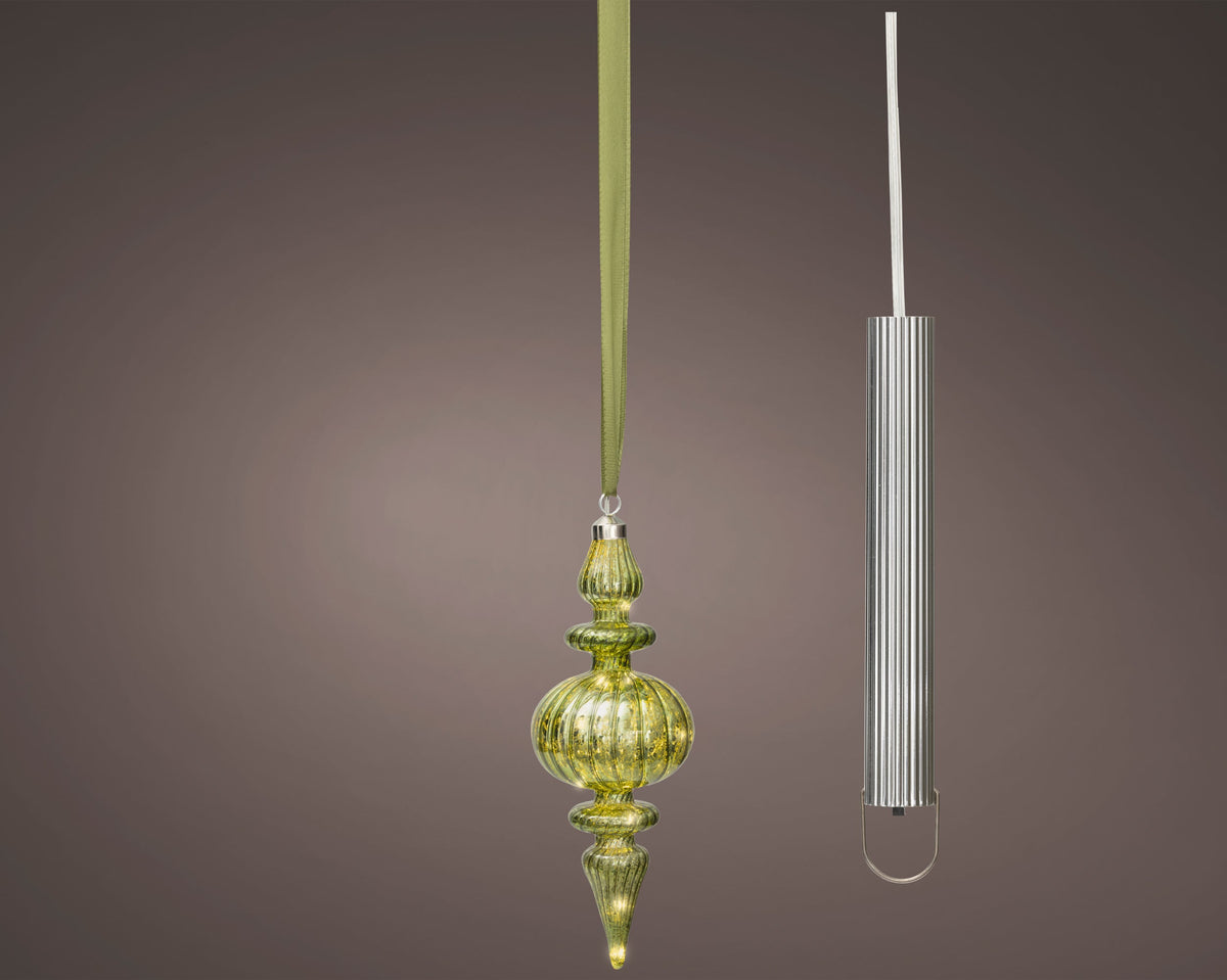 micro led ornament steady binnen groen/warm wit d.9.5cm x h.27cm