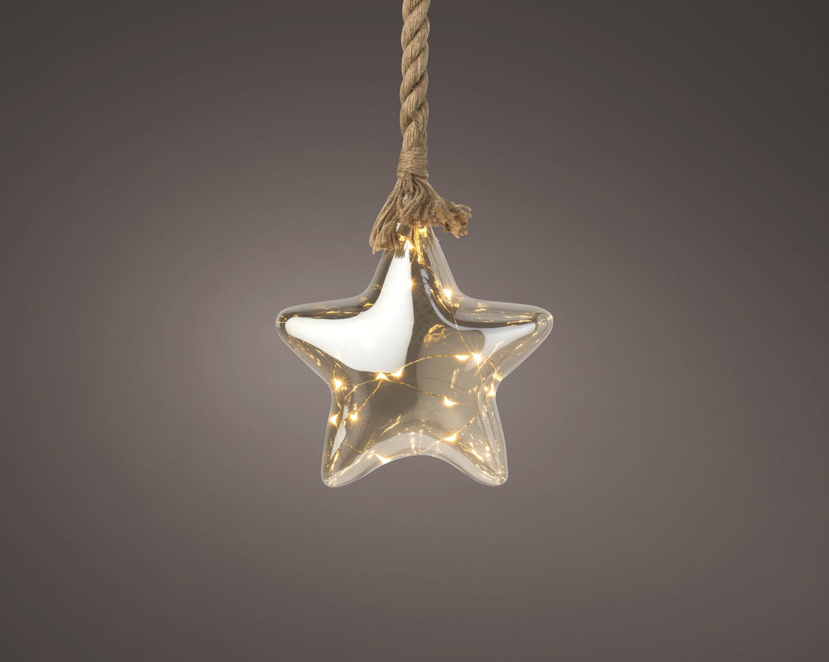 micro led ster steady bo binnen rookgrijs/klassiek warm d.20cm x l.6.5cm