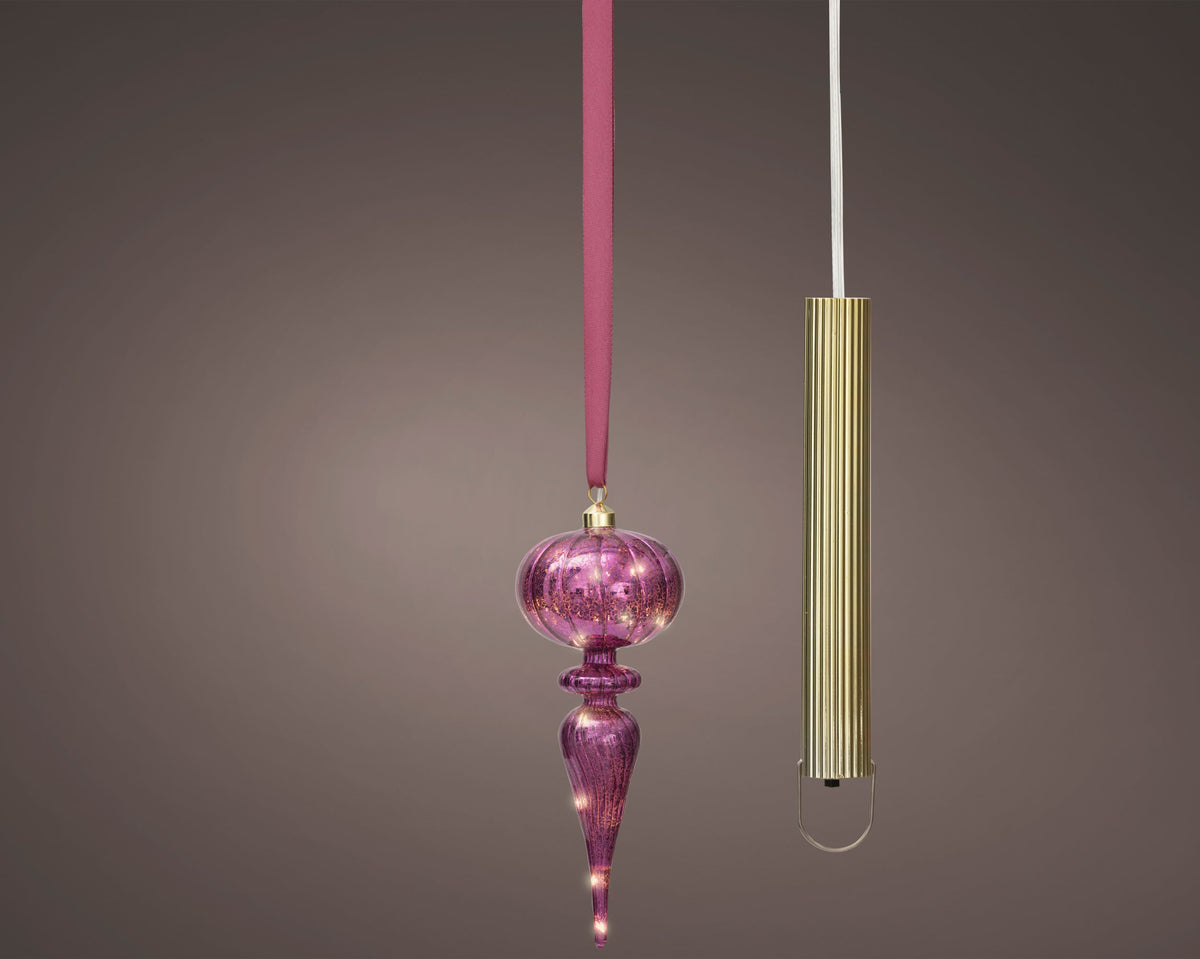 micro led ornament steady binnen roze/warm wit d.10.5cm x h.27cm
