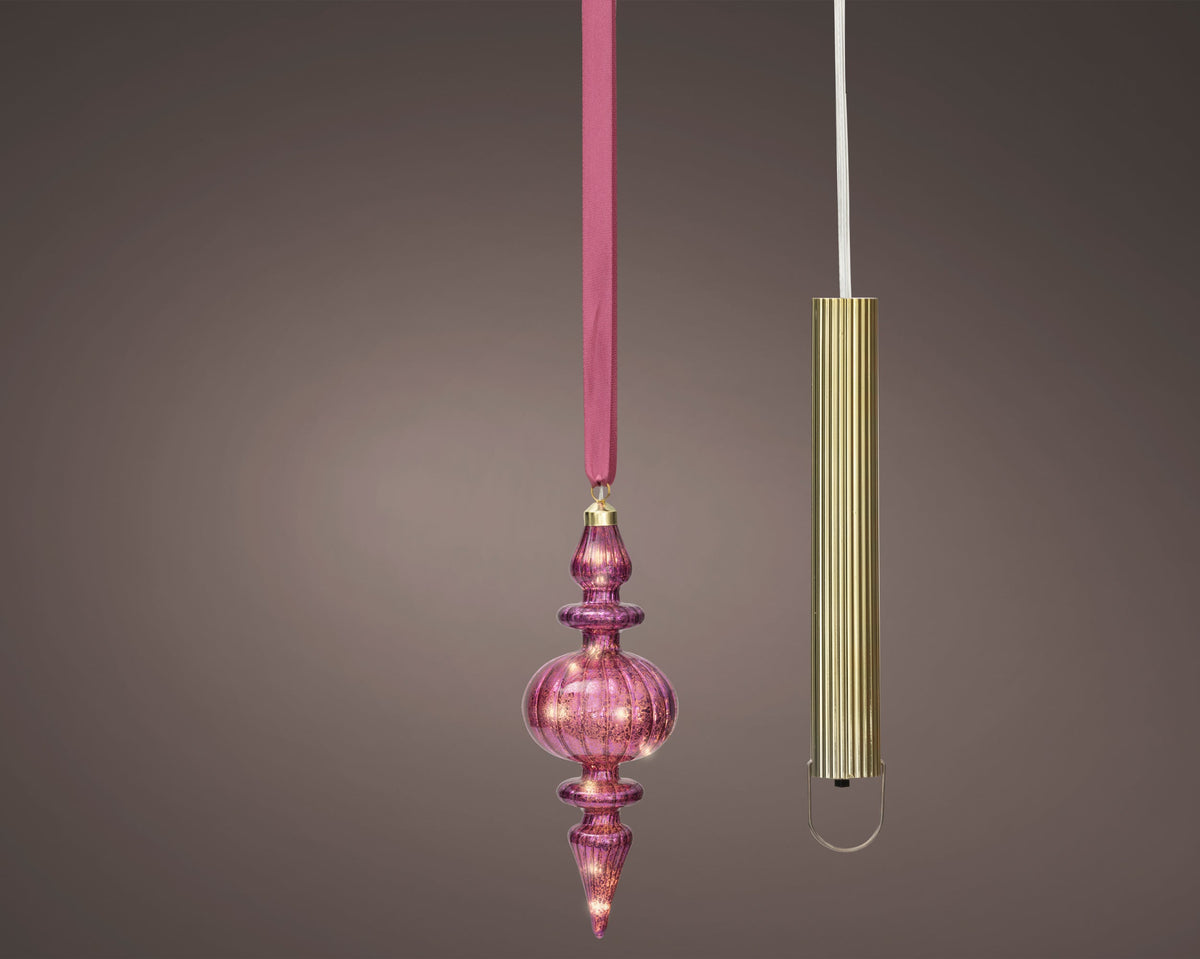micro led ornament steady binnen roze/warm wit d.9.5cm x h.27cm