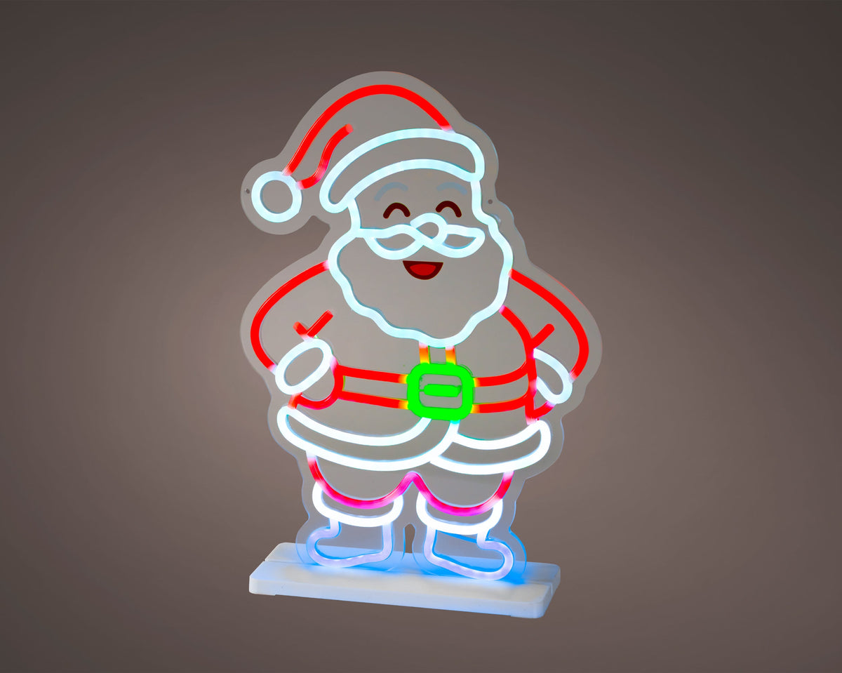 led neon light plastic santa steady binnen multi l.10cm x w.30.5cm x h.43cm