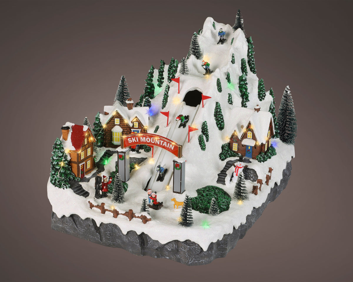 led scenery polyresin flashing effect binnen kleuren/warm wit l.50cm x w.34cm x h.30cm