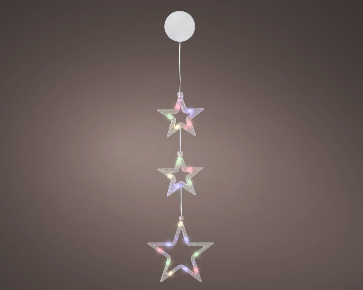 micro led raamverlichting plastic steady binnen transparant/multi l.1cm x w.17cm x h.42cm