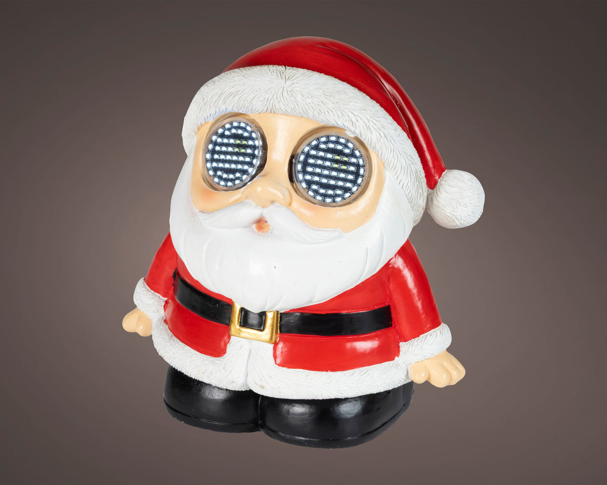 led kerstman polyresin steady buiten assortie/koel wit l.9.5cm x w.13cm x h.13.5cm