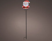 led stake light metaal santa met roterend effect buiten kleuren/koel wit l.3cm x w.18.2cm x h.78cm