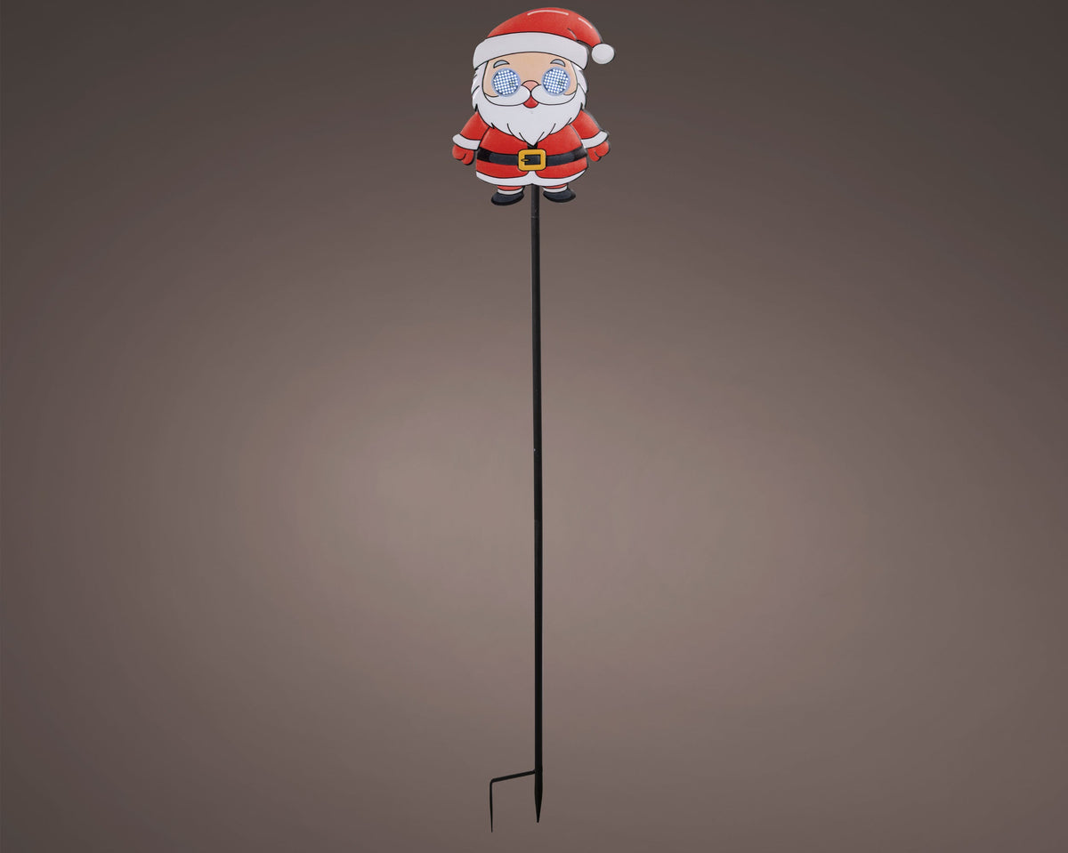 led stake light metaal santa met roterend effect buiten kleuren/koel wit l.3cm x w.18.2cm x h.78cm