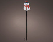 led stake light metaal snowman met roterend effect buiten kleuren/koel wit l.3cm x w.14.7cm x h.78cm