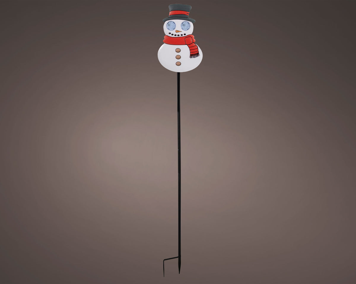 led stake light metaal snowman met roterend effect buiten kleuren/koel wit l.3cm x w.14.7cm x h.78cm