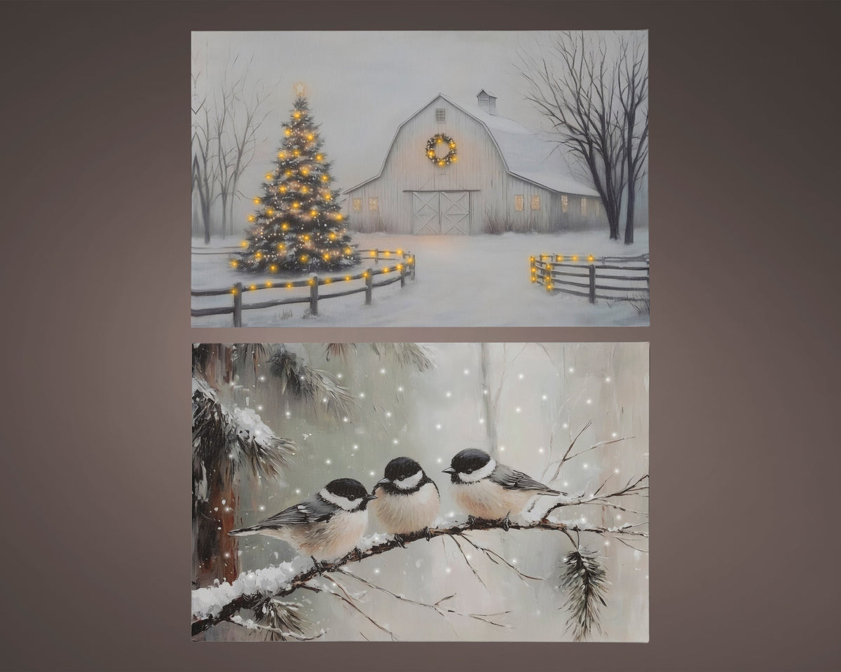 led canvas pvc flashing effect binnen 2ass assorted/warm white/koel wit l.1.5cm x w.58cm x h.38cm