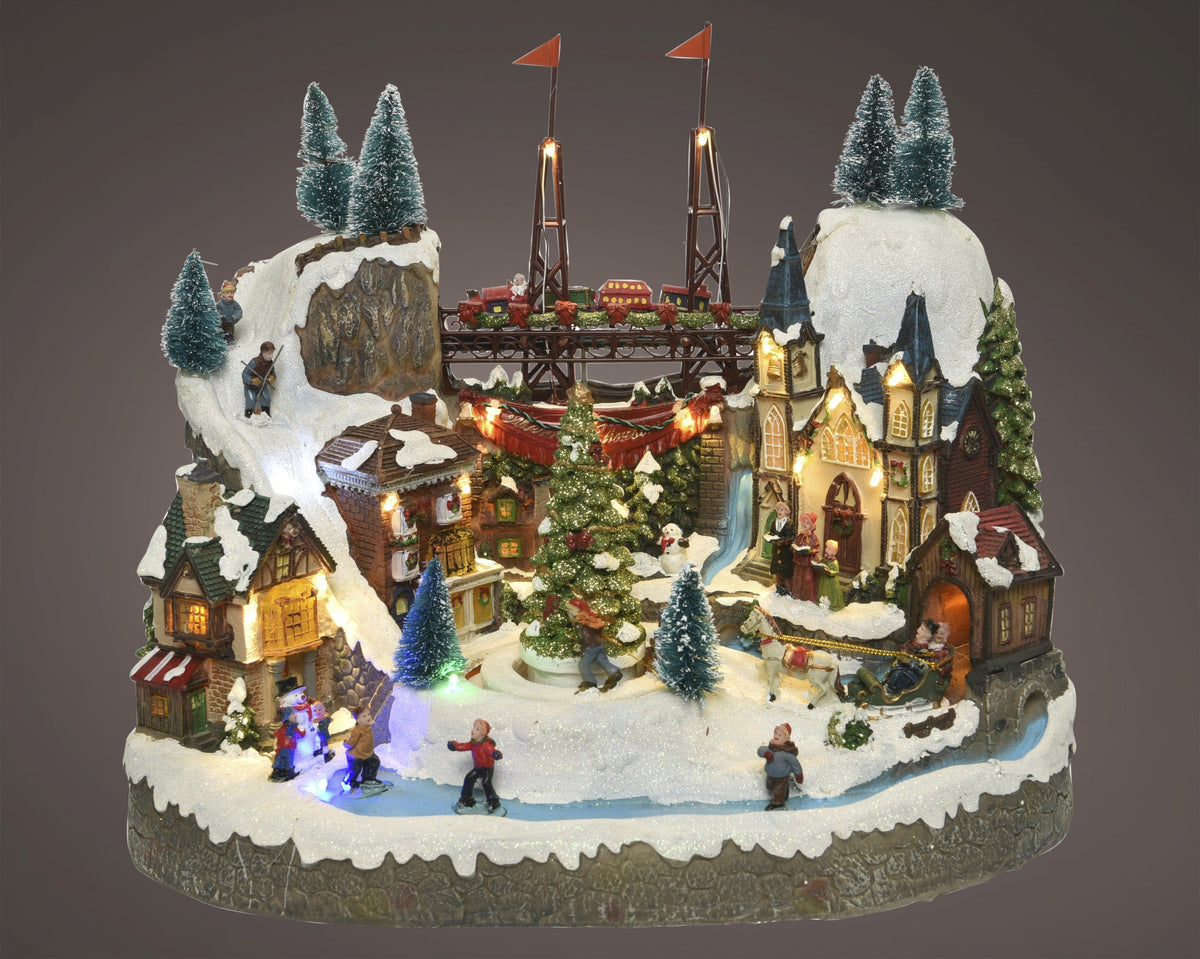 led scenery polyresin steady binnen kleuren/multi l.25.5cm x w.39cm x h.31.5cm