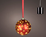 micro led bal steady binnen kerstrood/warm wit d.19cm