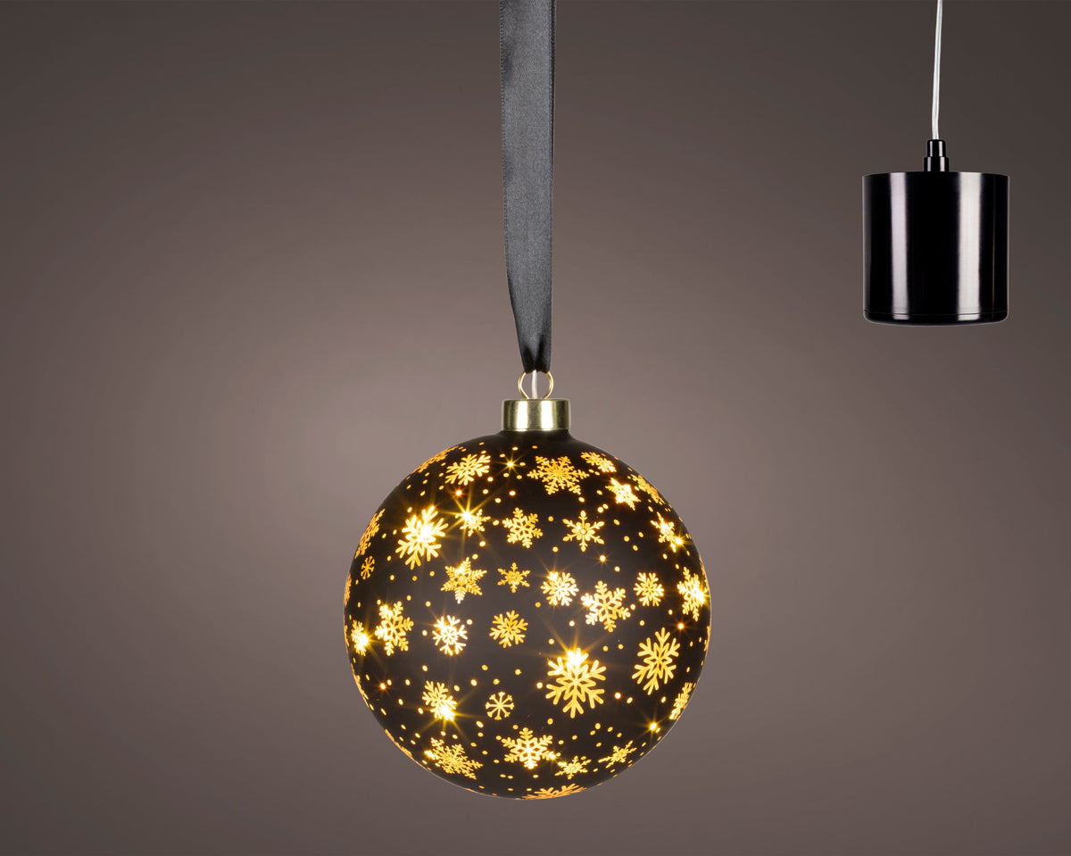 micro led bal steady binnen zwart/warm wit d.14cm