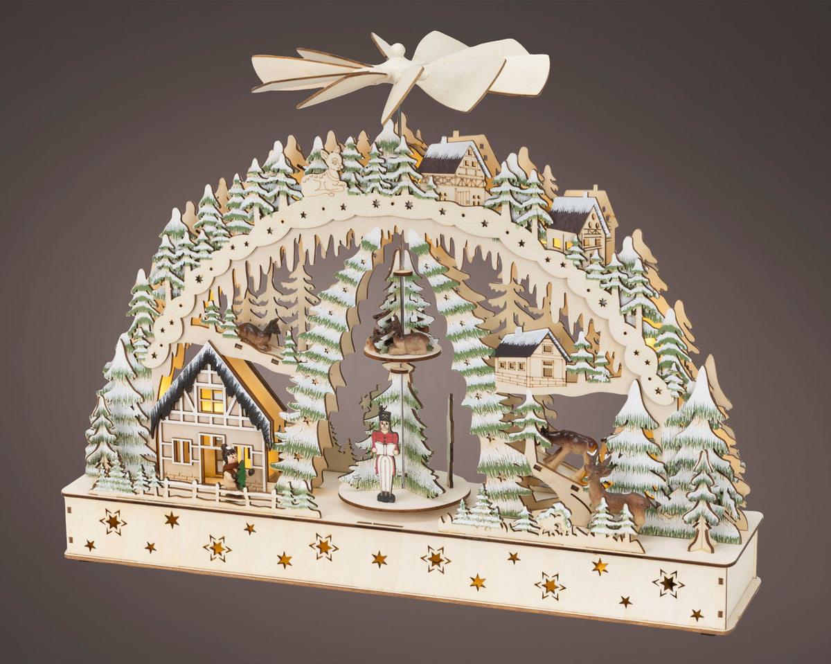 led scenery triplex steady binnen kleuren/warm wit l.11cm x w.50cm x h.38cm
