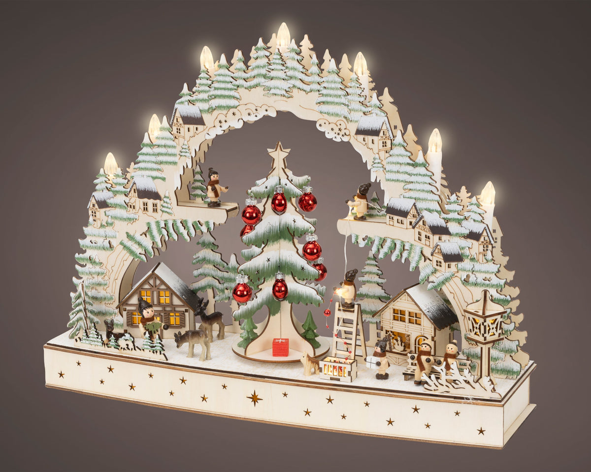 led scenery triplex steady binnen kleuren/warm wit l.13.5cm x w.50cm x h.39cm