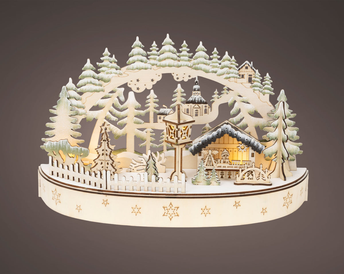 led scenery triplex steady binnen kleuren/warm wit l.12cm x w.35cm x h.22cm