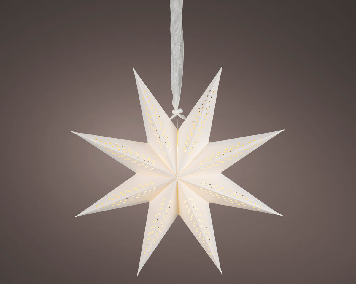 led ster papier steady binnen wit/warm wit d.38cm x l.15cm