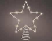 micro led piek metaal star steady binnen zilver/warm wit l.5cm x w.22cm x h.27cm