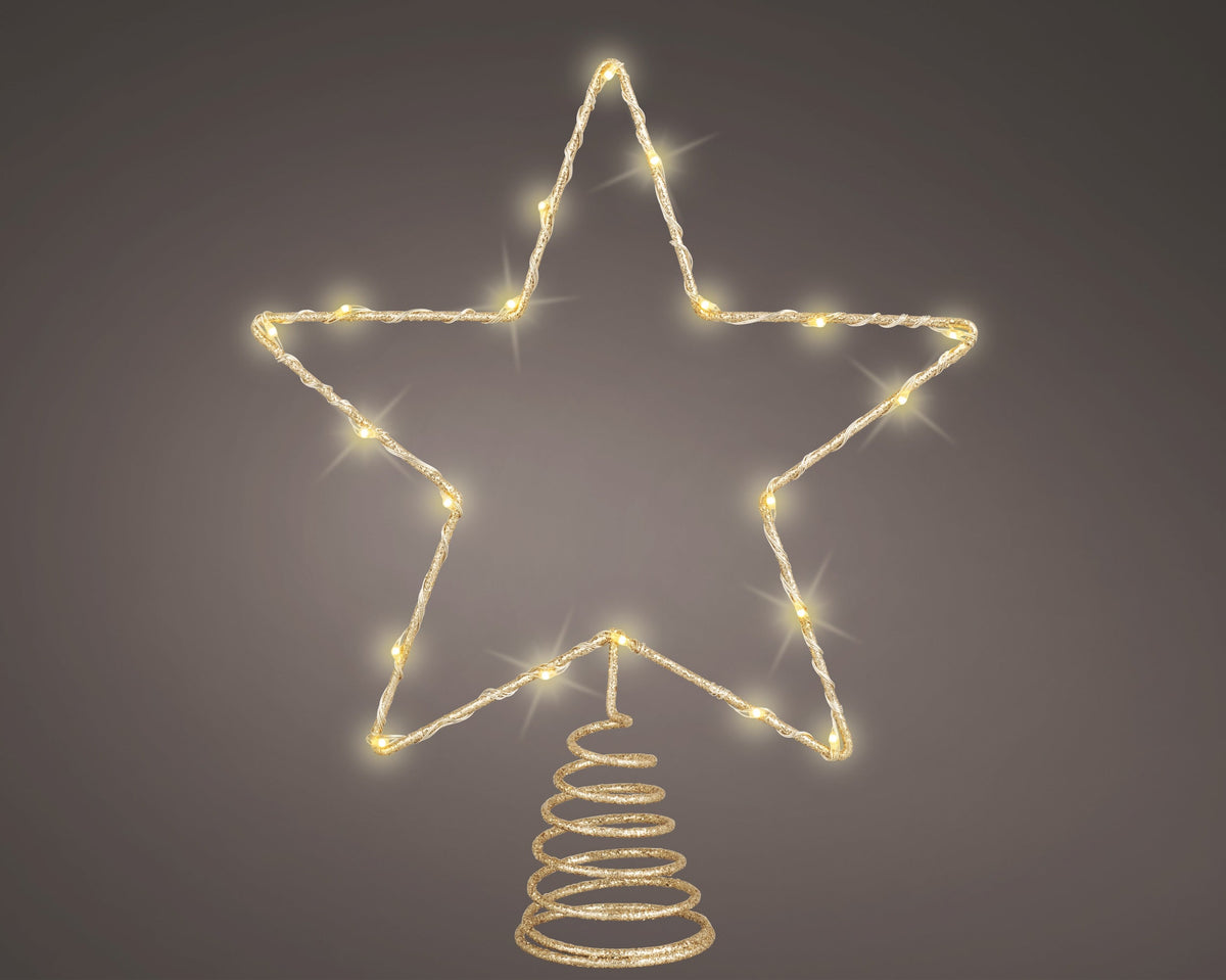 micro led piek metaal star steady binnen goud/klassiek warm l.5cm x w.22cm x h.27cm