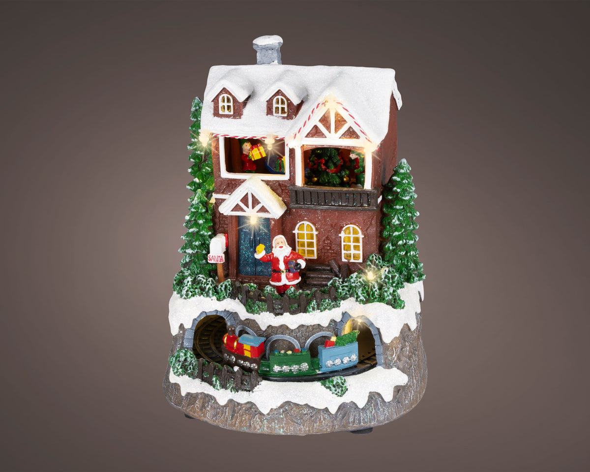 led scenery polyresin steady binnen kleuren/warm wit l.17cm x w.17cm x h.22.5cm