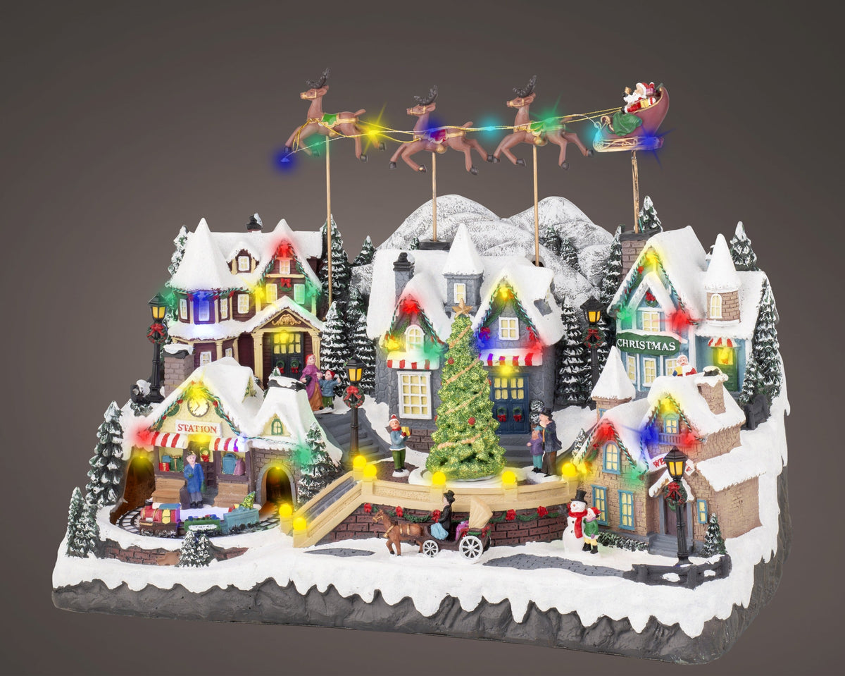led scenery polyresin steady binnen kleuren/multi l.32.5cm x w.55cm x h.37cm