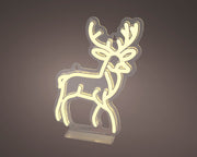 led hert plastic reindeer steady binnen warm wit l.6cm x w.18.5cm x h.26.5cm