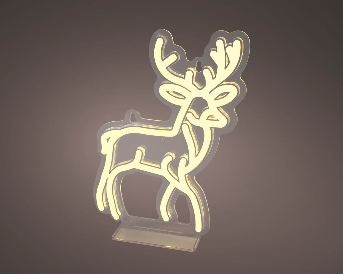 led hert plastic reindeer steady binnen warm wit l.6cm x w.18.5cm x h.26.5cm
