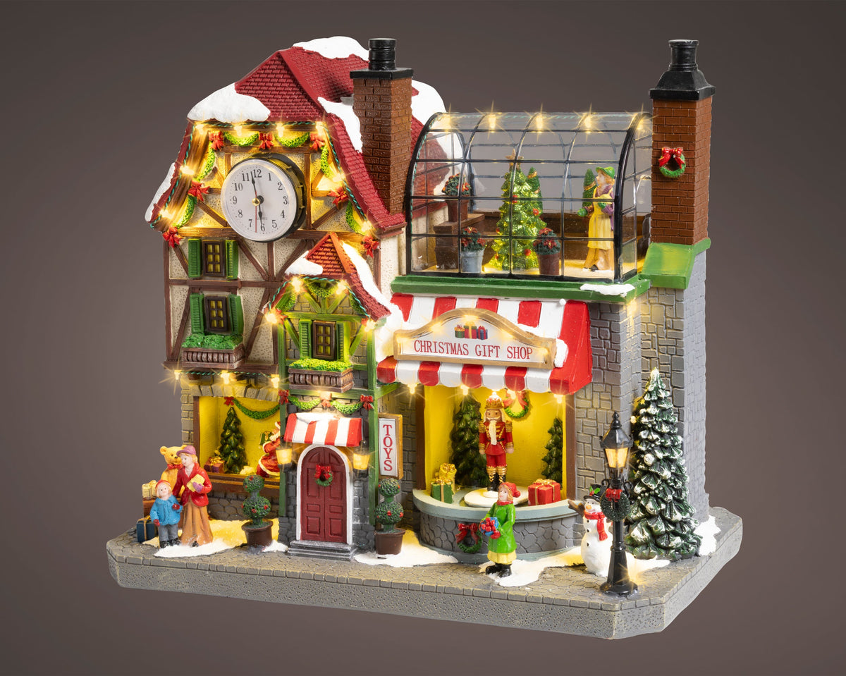 led scenery polyresin steady binnen kleuren/warm wit l.23cm x w.44.5cm x h.38.5cm