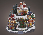 led scenery polyresin steady binnen kleuren/warm wit l.27cm x w.30cm x h.30.5cm