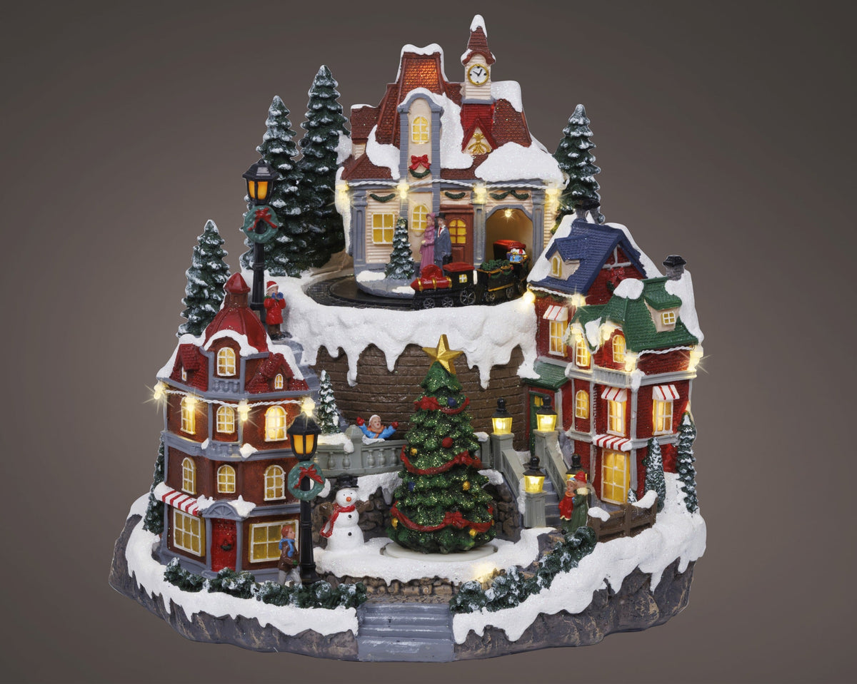 led scenery polyresin steady binnen kleuren/warm wit l.27cm x w.30cm x h.30.5cm