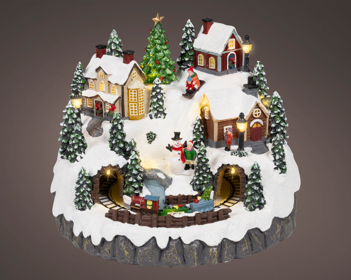 led scenery polyresin steady binnen multi/warm wit l.27cm x w.28.5cm x h.23.5cm